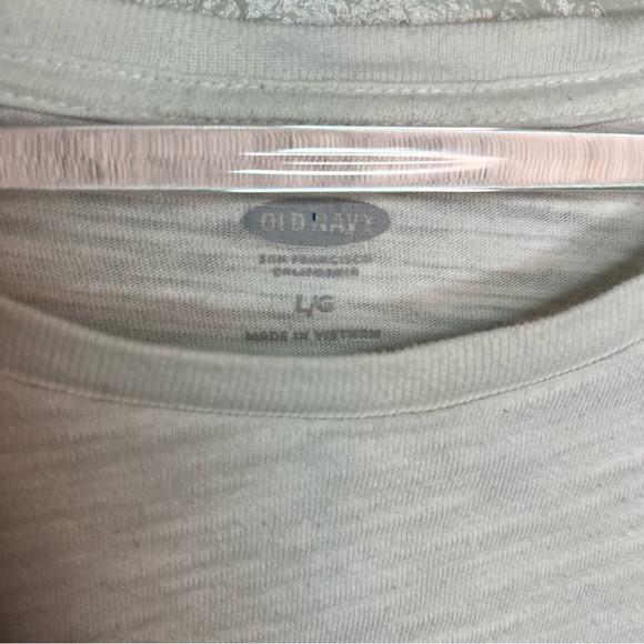 Old Navy White T Shirt W/Blue Stripes - Picture 6 of 6